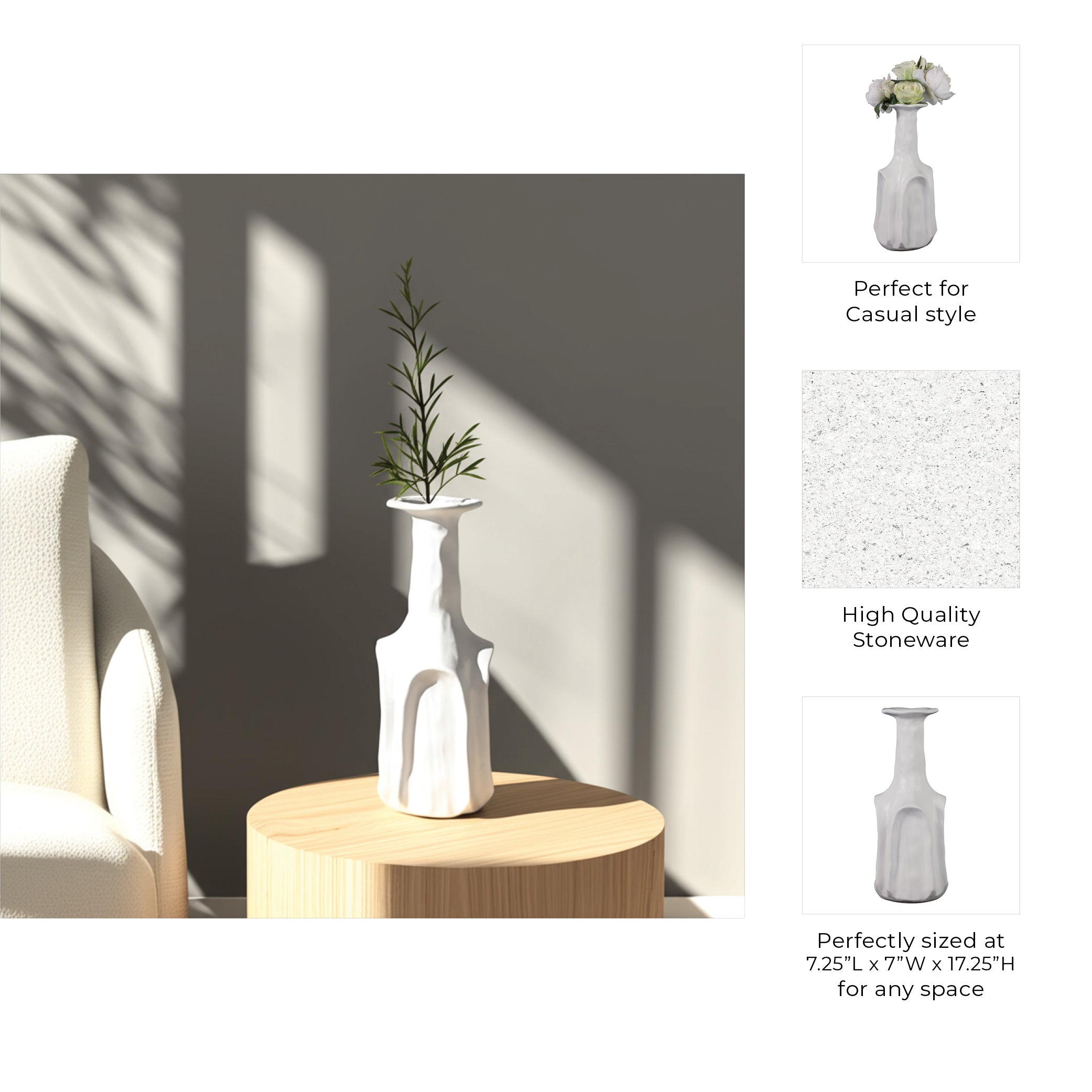 مزهرية فريدونيا البيضاء Fredonia White Vase