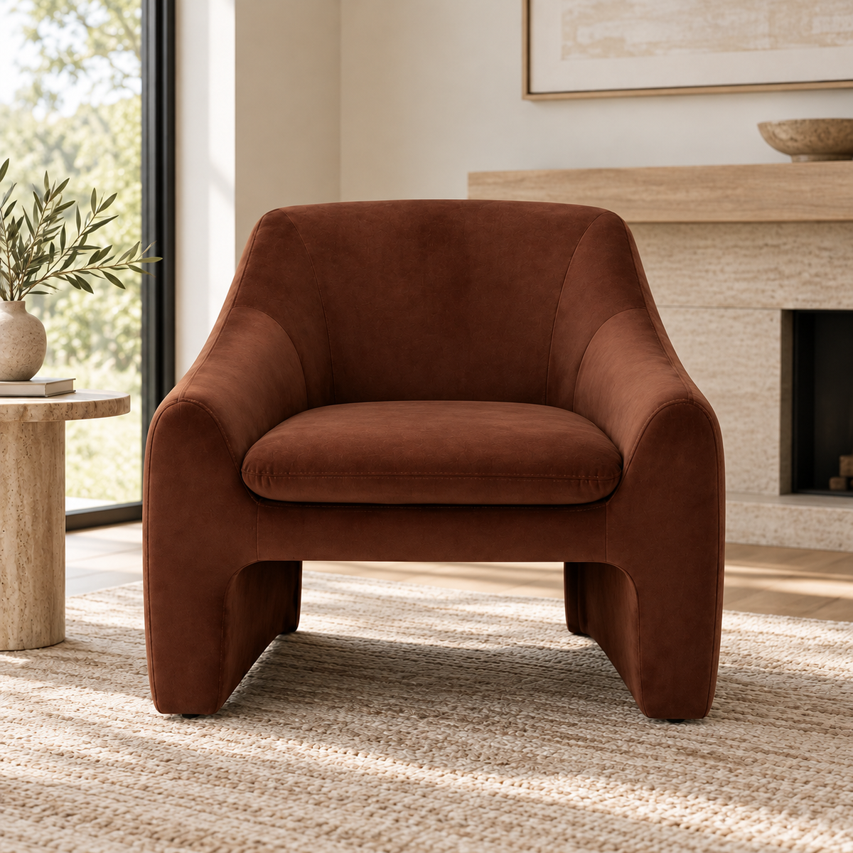 Berliner mahogany brown Arm Chair