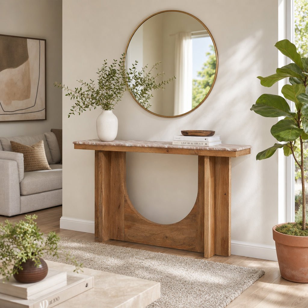 52x30" Arch Opening Console Table, Tan/brown Consoles & Sideboards| Sagebrook Home