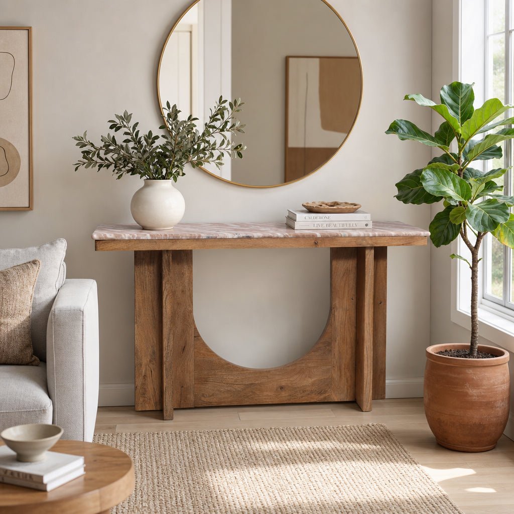 52x30" Arch Opening Console Table, Tan/brown Consoles & Sideboards| Sagebrook Home
