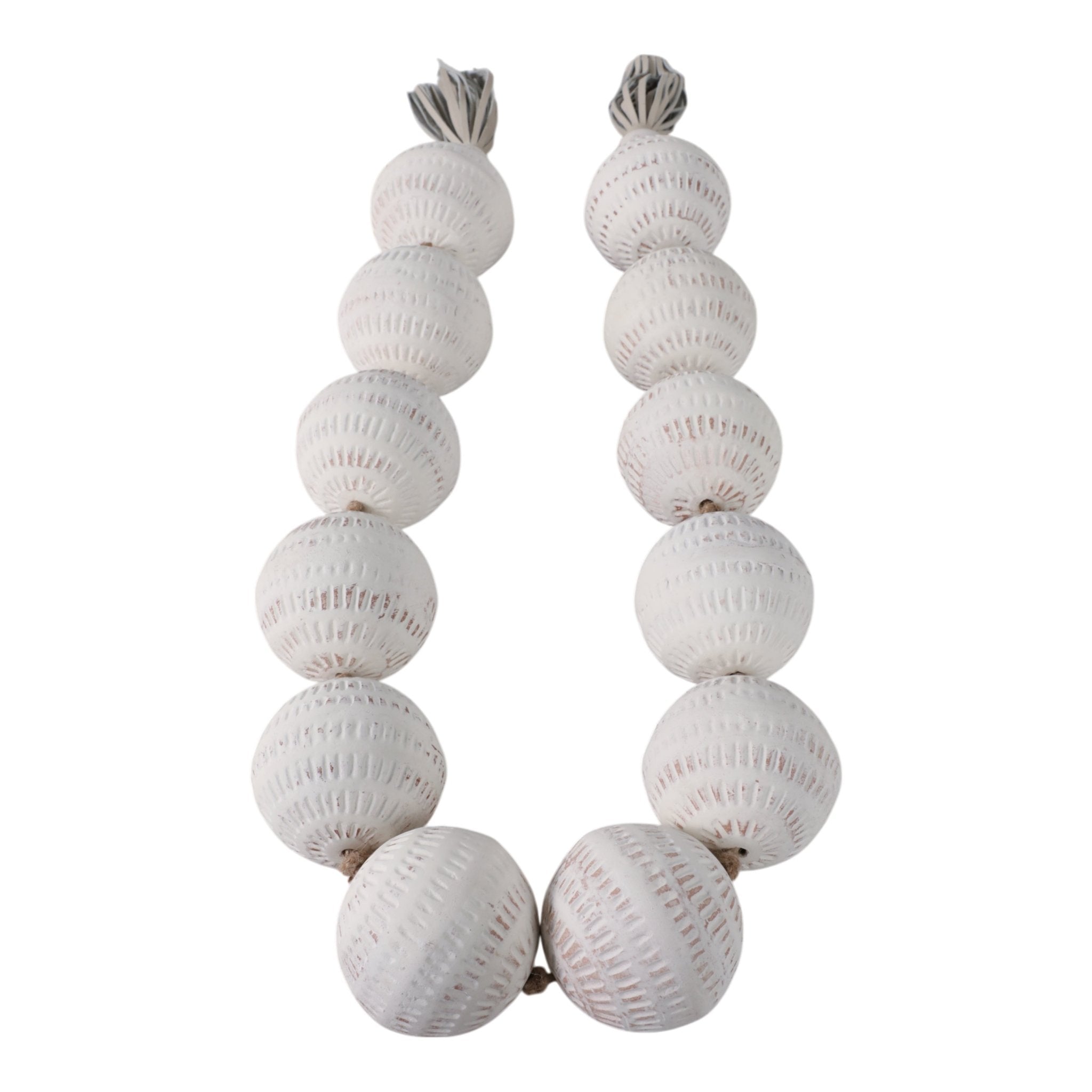 53" Callum Eco-mix Garland With Leather Tassels Table Decors| Sagebrook Home