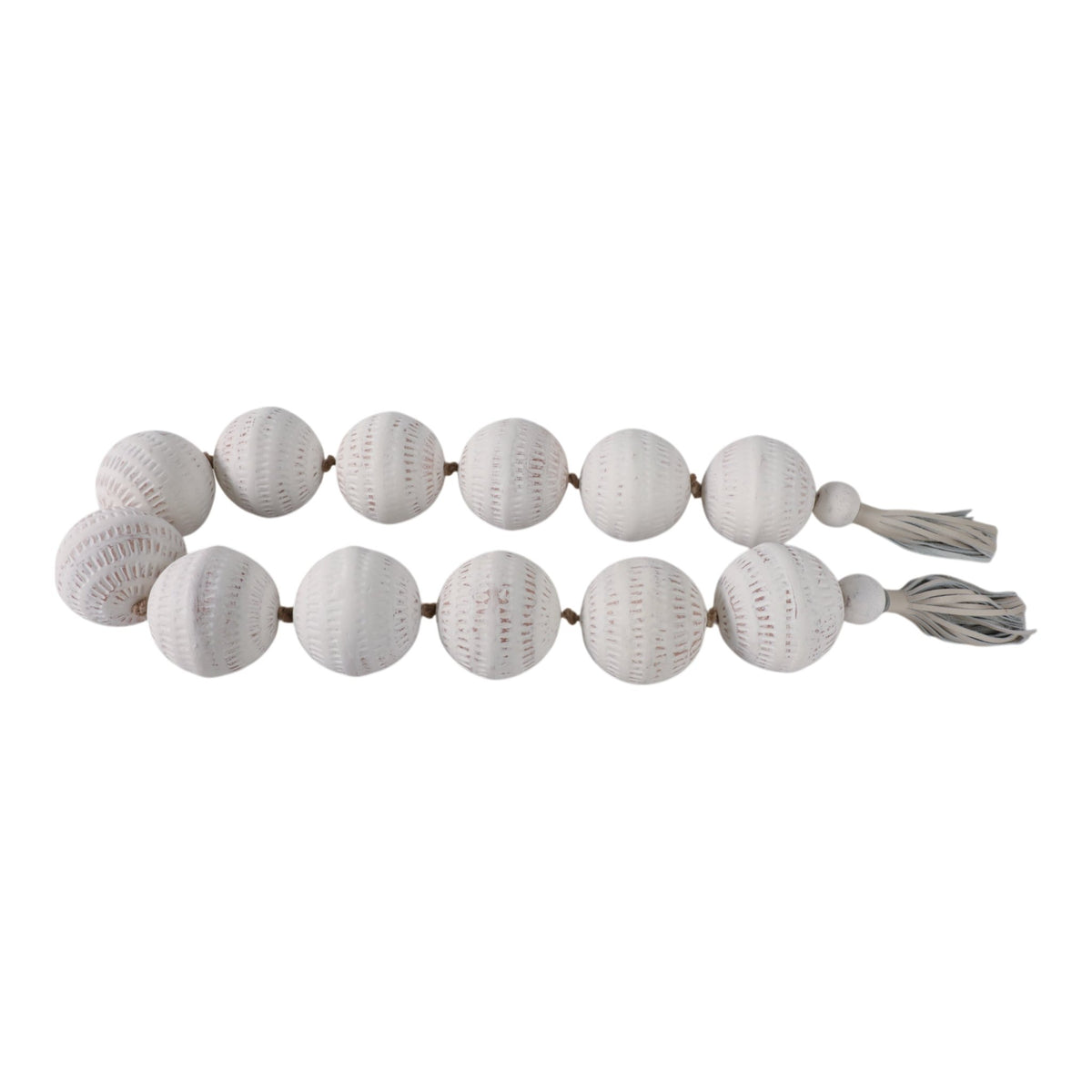 53" Callum Eco-mix Garland With Leather Tassels Table Decors| Sagebrook Home