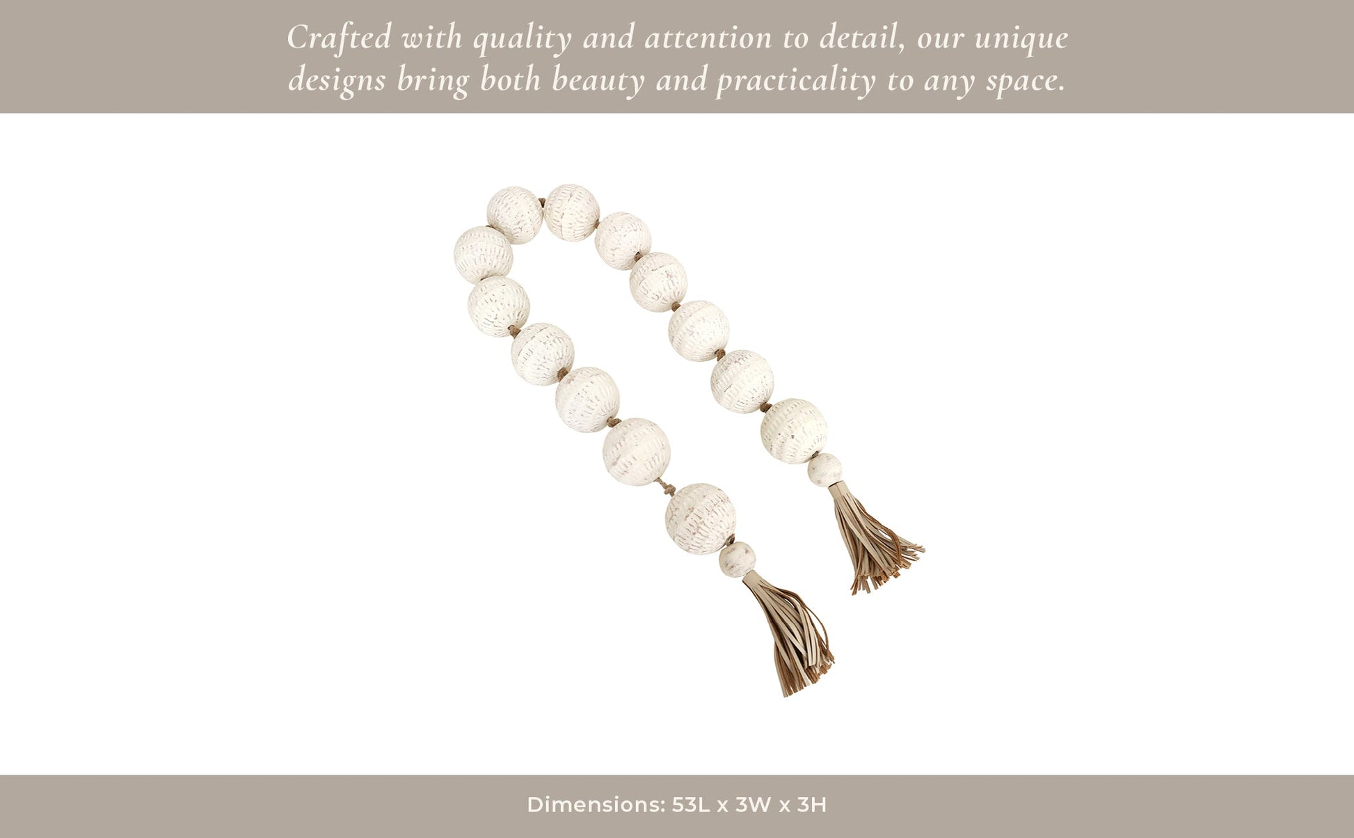 53" Callum Eco-mix Garland With Leather Tassels Table Decors| Sagebrook Home