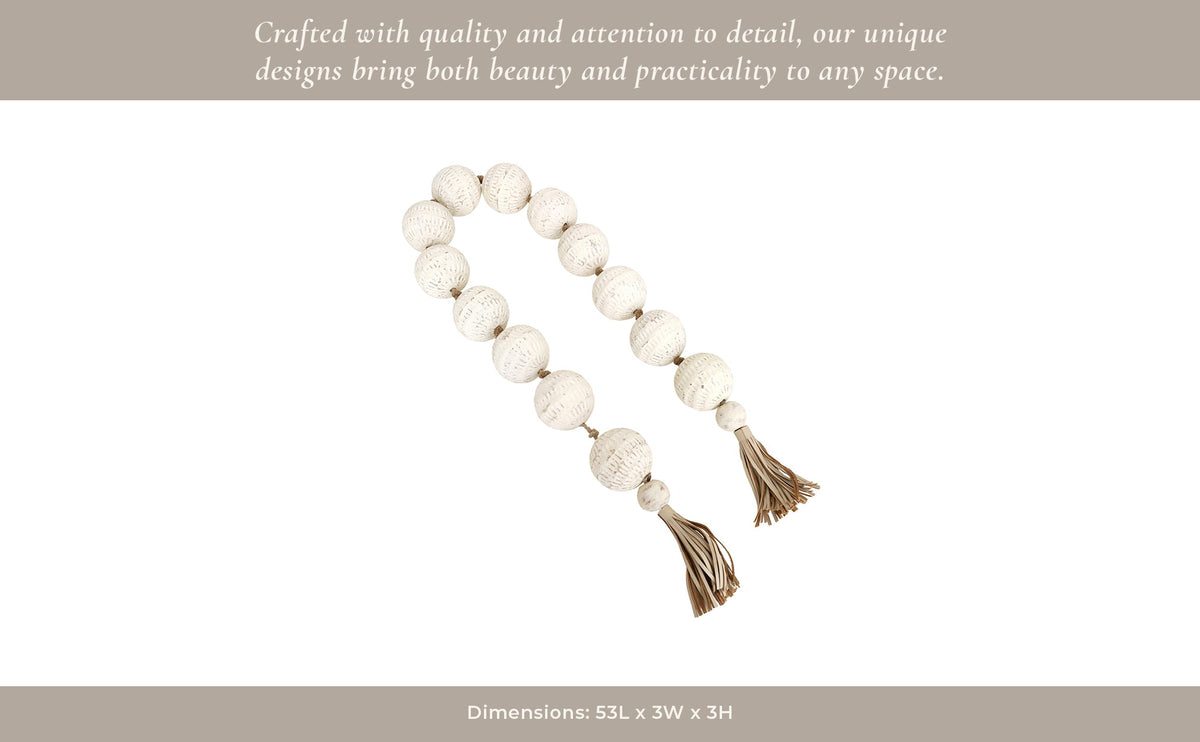 53" Callum Eco-mix Garland With Leather Tassels Table Decors| Sagebrook Home