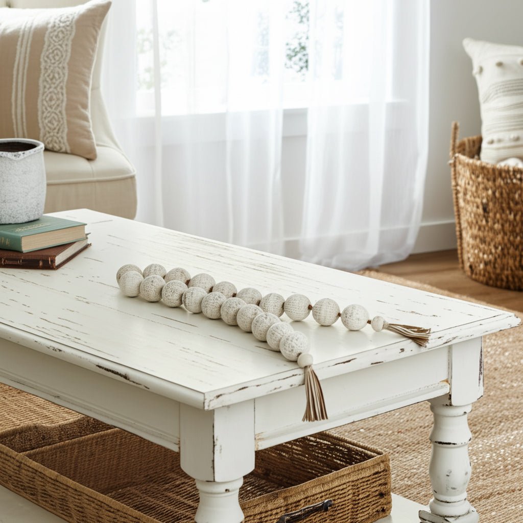 53" Callum Eco-mix Garland With Leather Tassels Table Decors| Sagebrook Home