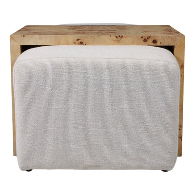 53" Rectangular Ottoman With Burl Wood Table, Ivor - Al Rugaib Furniture