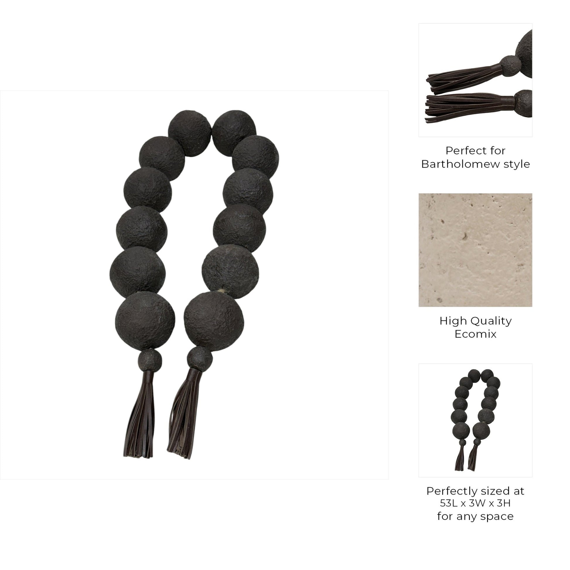 53"cardiff Brown Eco-mix Garland W/leather Tassels Table Decors| Sagebrook Home