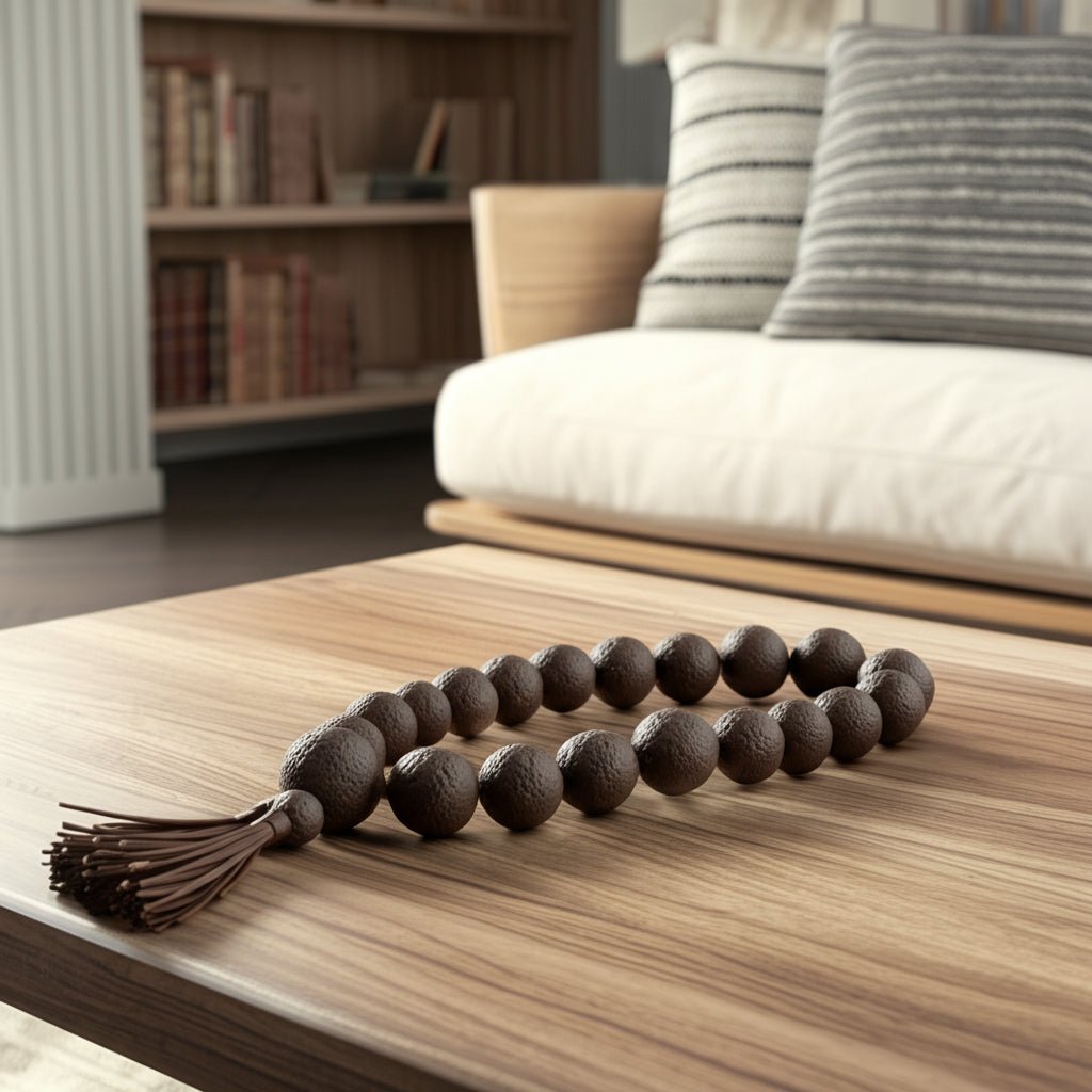 53"cardiff Brown Eco-mix Garland W/leather Tassels Table Decors| Sagebrook Home