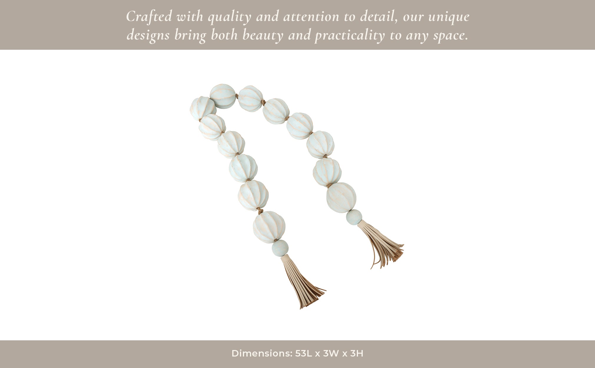 53"newbrdge Teal Eco-mix Garland W/leather Tassels Table Decors| Sagebrook Home