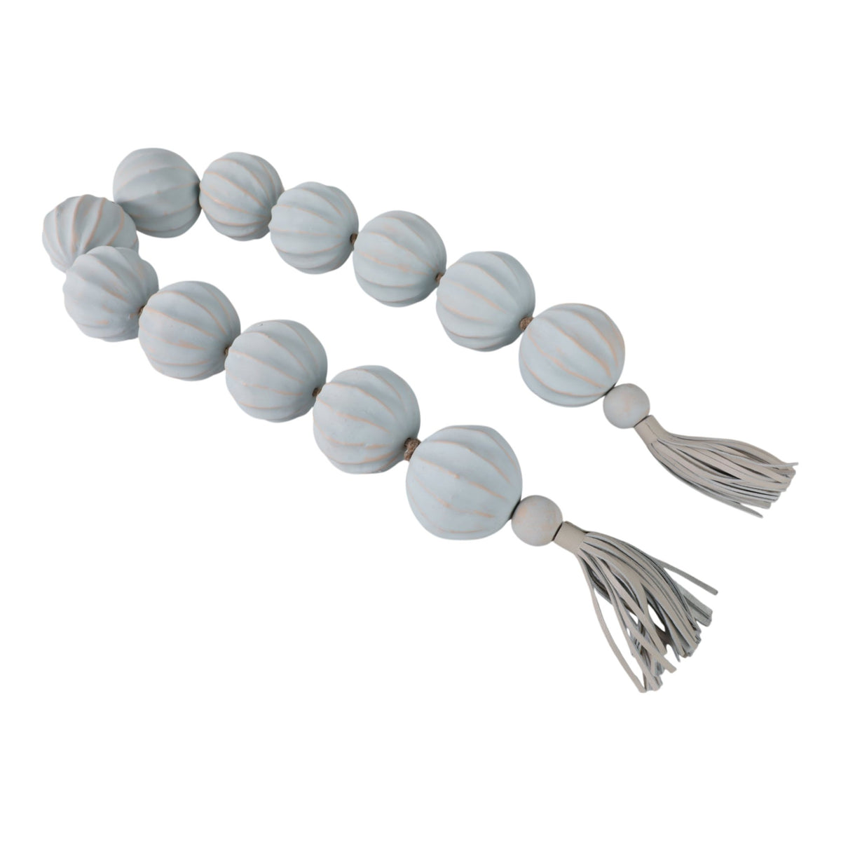 53"newbrdge Teal Eco-mix Garland W/leather Tassels Table Decors| Sagebrook Home