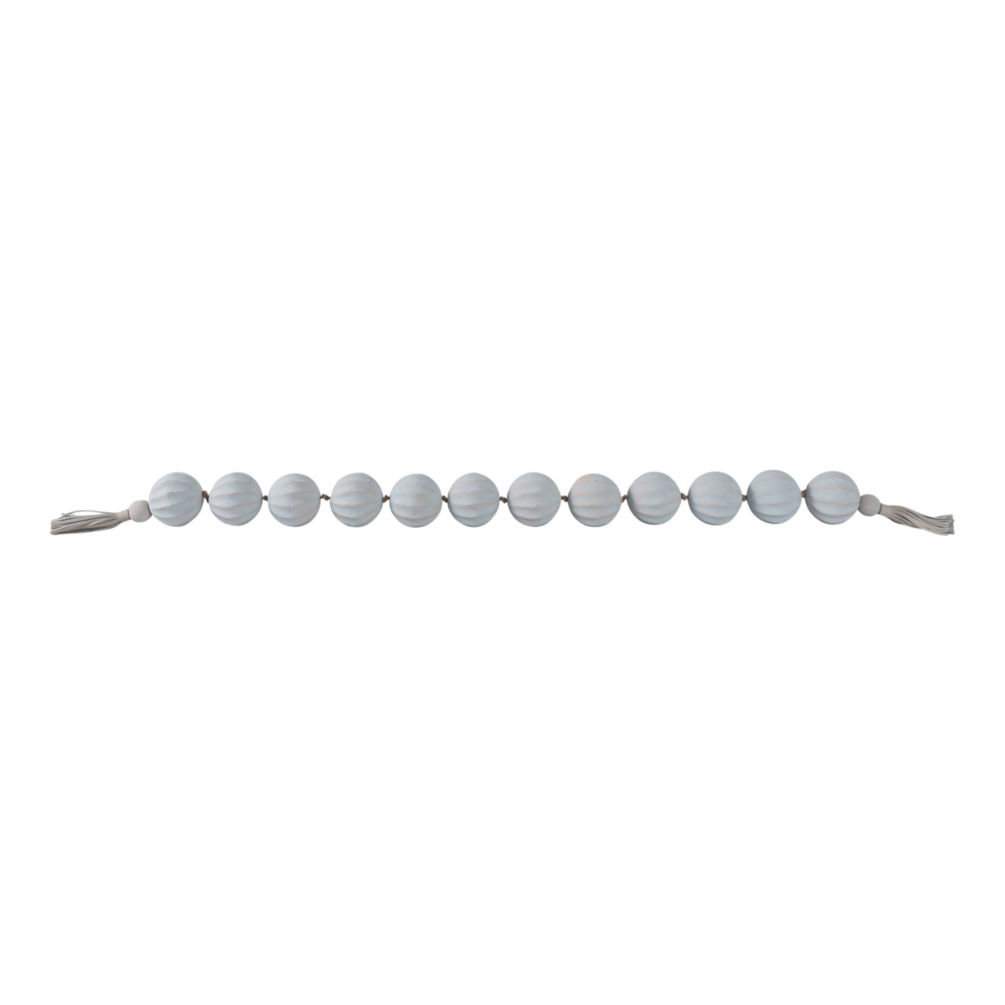 53"newbrdge Teal Eco-mix Garland W/leather Tassels Table Decors| Sagebrook Home