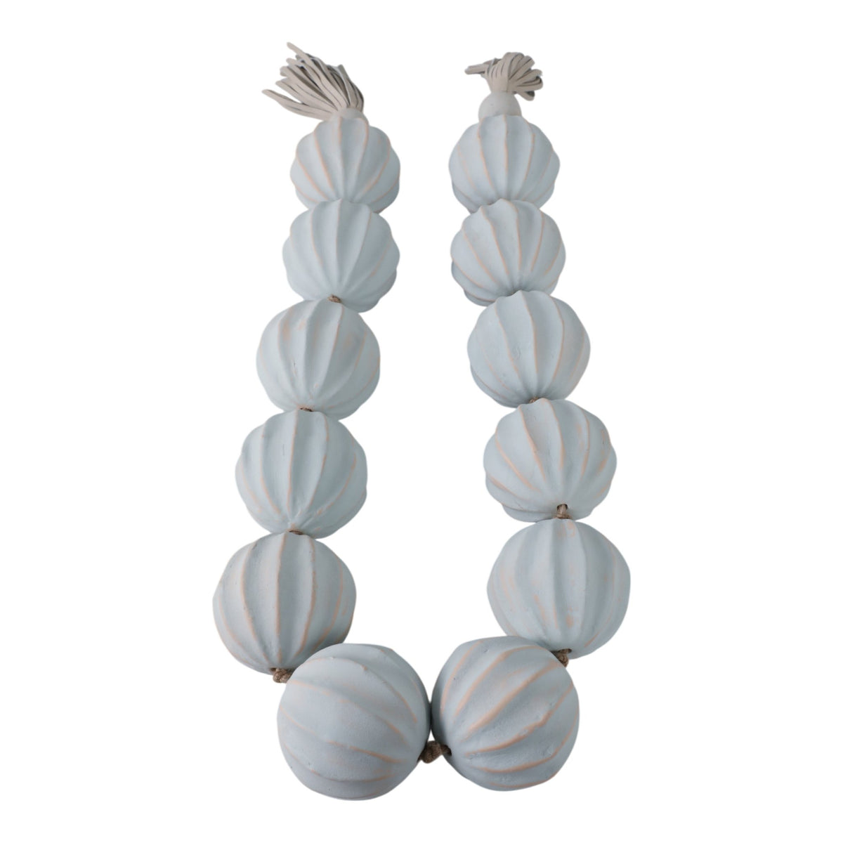 53"newbrdge Teal Eco-mix Garland W/leather Tassels Table Decors| Sagebrook Home