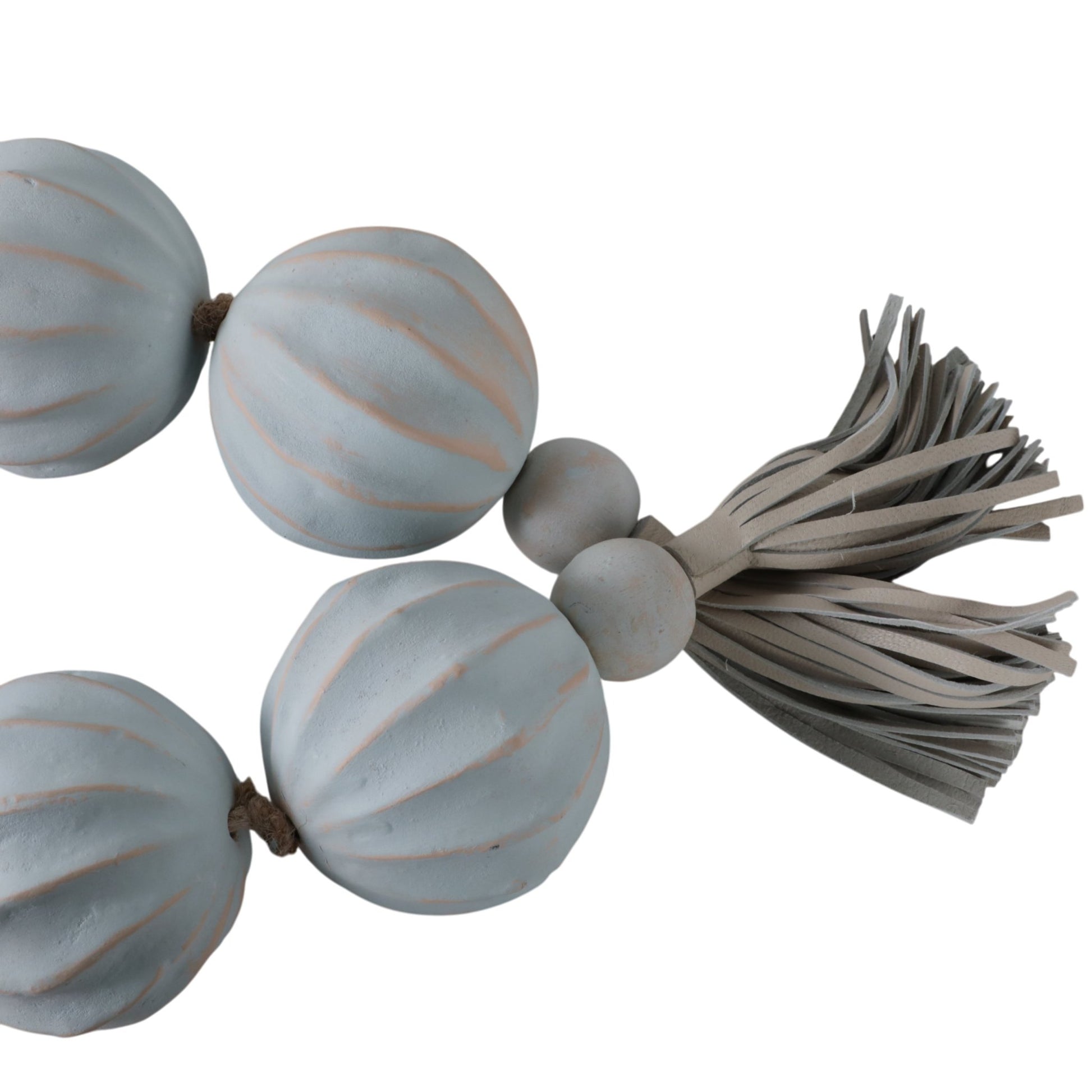 53"newbrdge Teal Eco-mix Garland W/leather Tassels Table Decors| Sagebrook Home