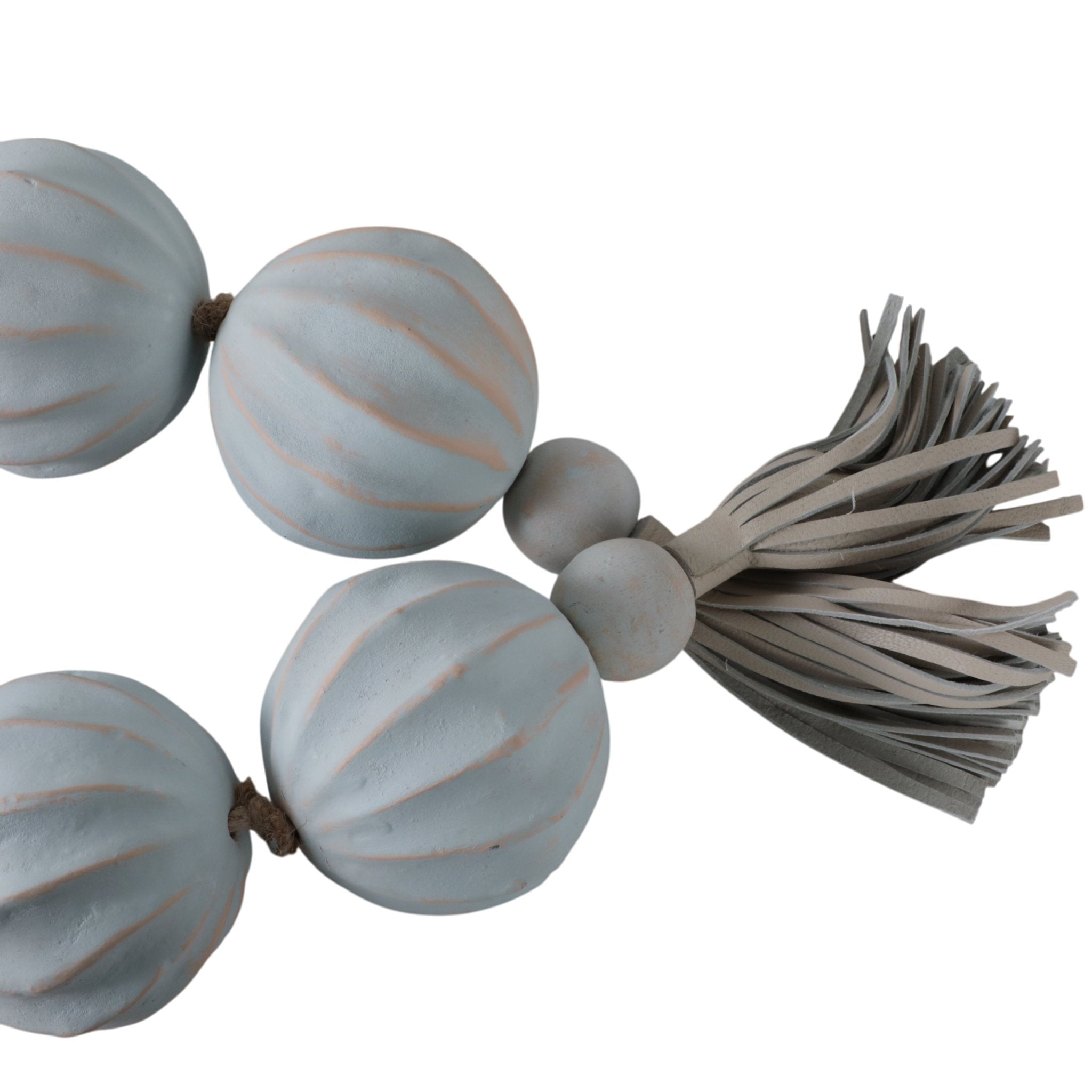 53"newbrdge Teal Eco-mix Garland W/leather Tassels Table Decors| Sagebrook Home