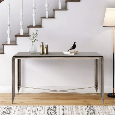 54" Aldine Stainless Steel Console Table - Al Rugaib Furniture