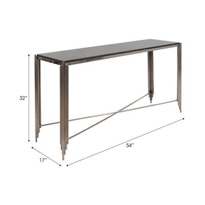 54" Aldine Stainless Steel Console Table - Al Rugaib Furniture
