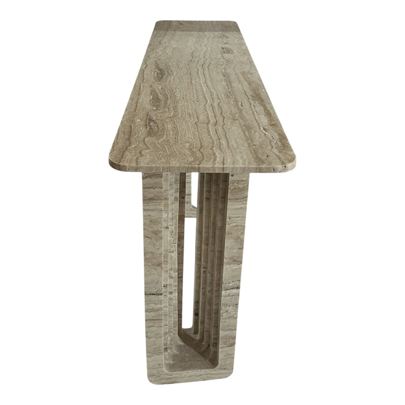 54" Canape Travertine Stone Console Table - Al Rugaib Furniture