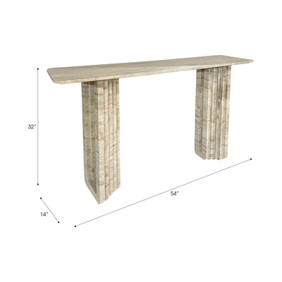54" Canape Travertine Stone Console Table - Al Rugaib Furniture