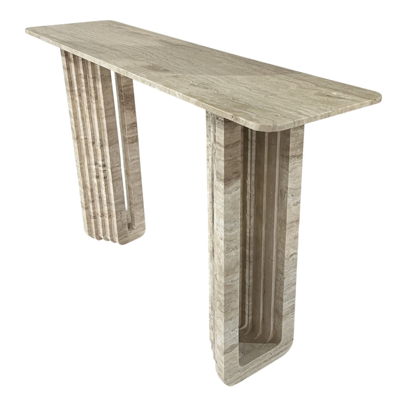 54" Canape Travertine Stone Console Table - Al Rugaib Furniture