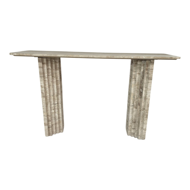 54" Canape Travertine Stone Console Table - Al Rugaib Furniture