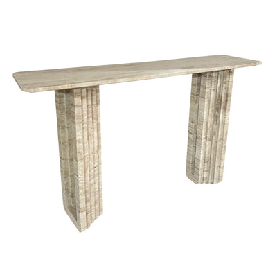 54" Canape Travertine Stone Console Table - Al Rugaib Furniture