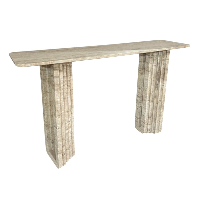 54" Canape Travertine Stone Console Table - Al Rugaib Furniture