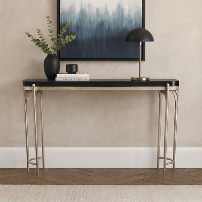 54" Cando Black Quartz Top Console Table - Al Rugaib Furniture