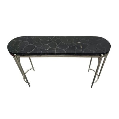 54" Cando Black Quartz Top Console Table - Al Rugaib Furniture