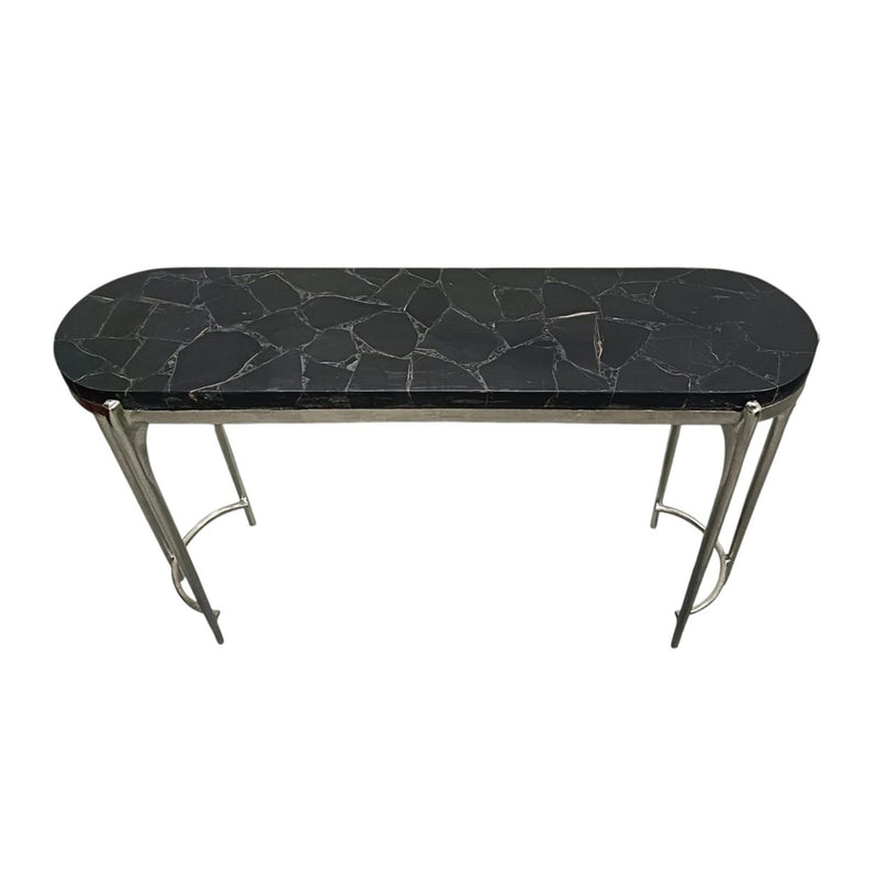 54" Cando Black Quartz Top Console Table - Al Rugaib Furniture