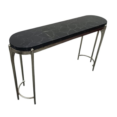 54" Cando Black Quartz Top Console Table - Al Rugaib Furniture