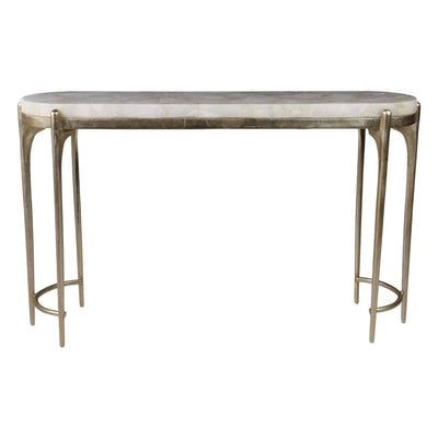 54" Cando White Quartz Top Console Table - Al Rugaib Furniture