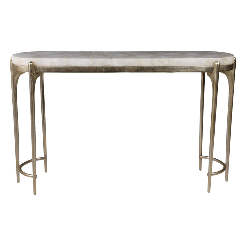 54" Cando White Quartz Top Console Table - Al Rugaib Furniture