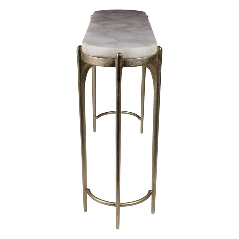 54" Cando White Quartz Top Console Table - Al Rugaib Furniture