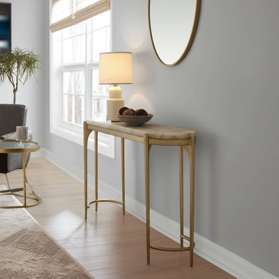 54" Cando White Quartz Top Console Table - Al Rugaib Furniture