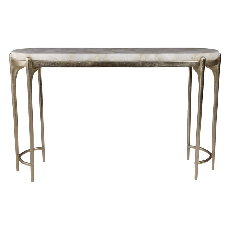 54" Cando White Quartz Top Console Table - Al Rugaib Furniture