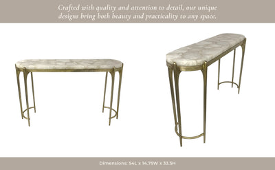 54" Cando White Quartz Top Console Table - Al Rugaib Furniture