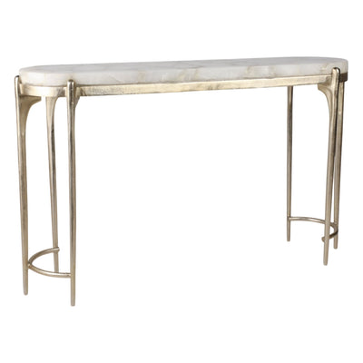 54" Cando White Quartz Top Console Table - Al Rugaib Furniture
