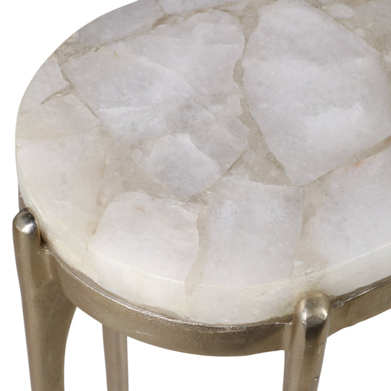 54" Cando White Quartz Top Console Table - Al Rugaib Furniture