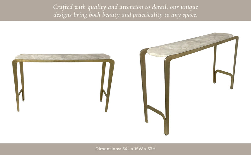 54" Larimore Quartz Top Console Table - Al Rugaib Furniture