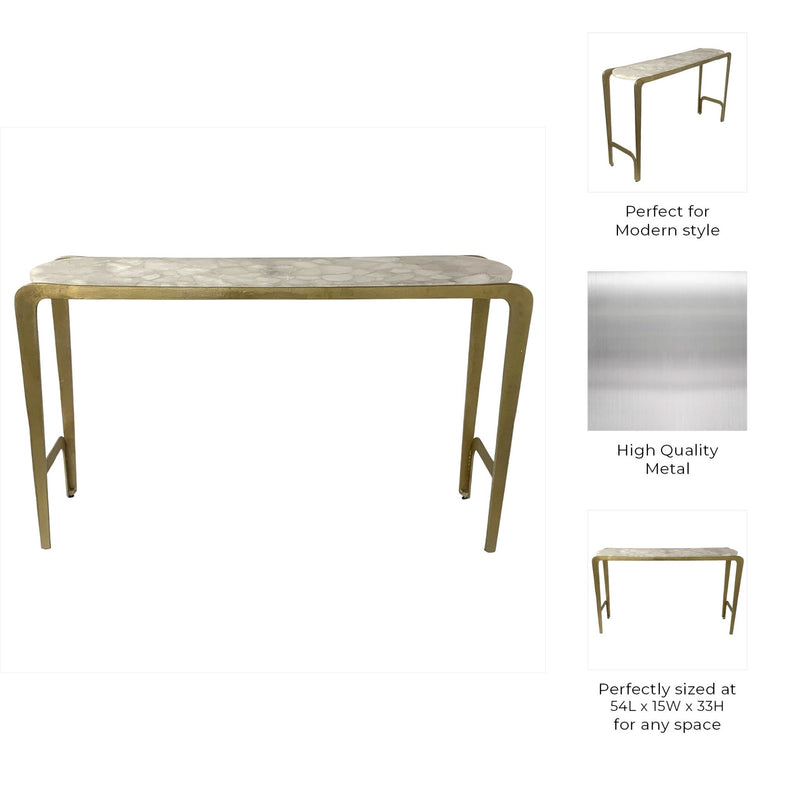 54" Larimore Quartz Top Console Table - Al Rugaib Furniture
