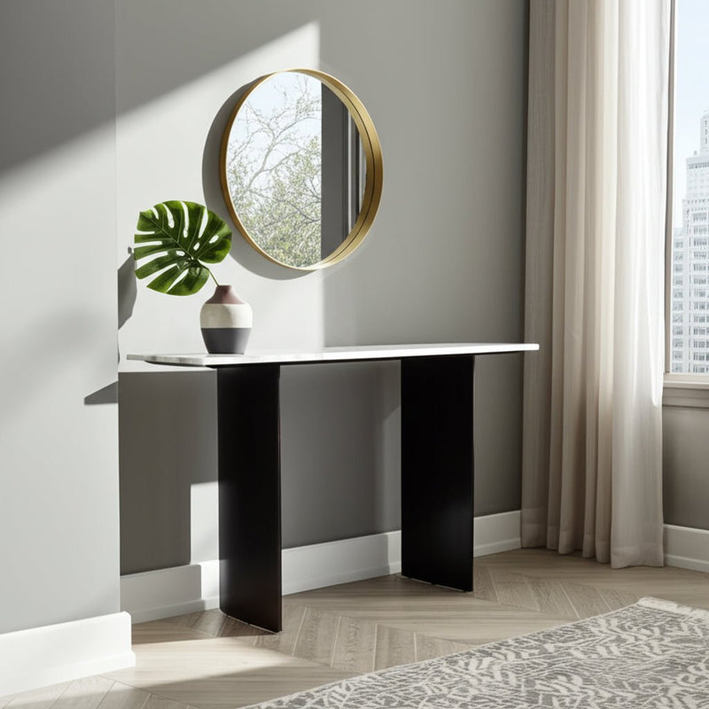 54" Macklain Gray Marble Console Table - Al Rugaib Furniture