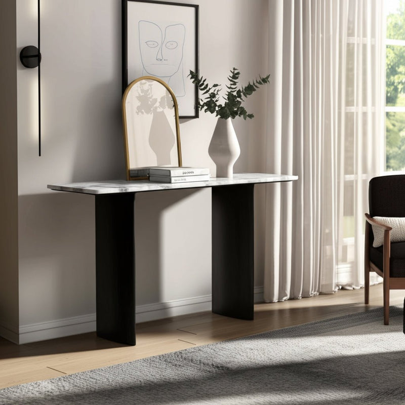 54" Macklain Gray Marble Console Table - Al Rugaib Furniture