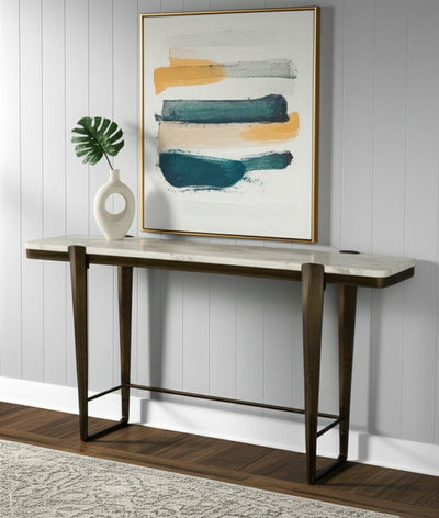 54" Rolla Smoky Quartz Top Console Table - Al Rugaib Furniture
