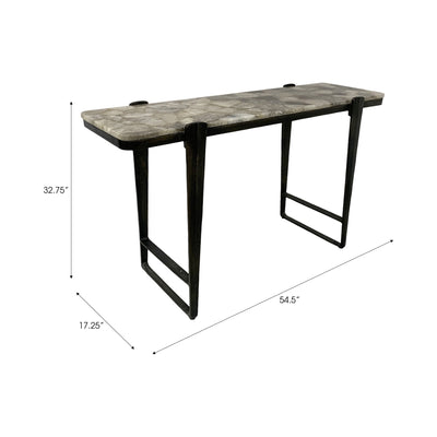 54" Rolla Smoky Quartz Top Console Table - Al Rugaib Furniture