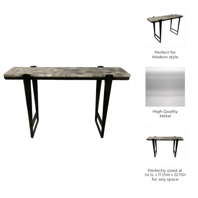 54" Rolla Smoky Quartz Top Console Table - Al Rugaib Furniture
