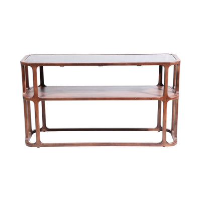 54" Stefan Wood And Marble Console Table, Brwn/blk - Al Rugaib Furniture