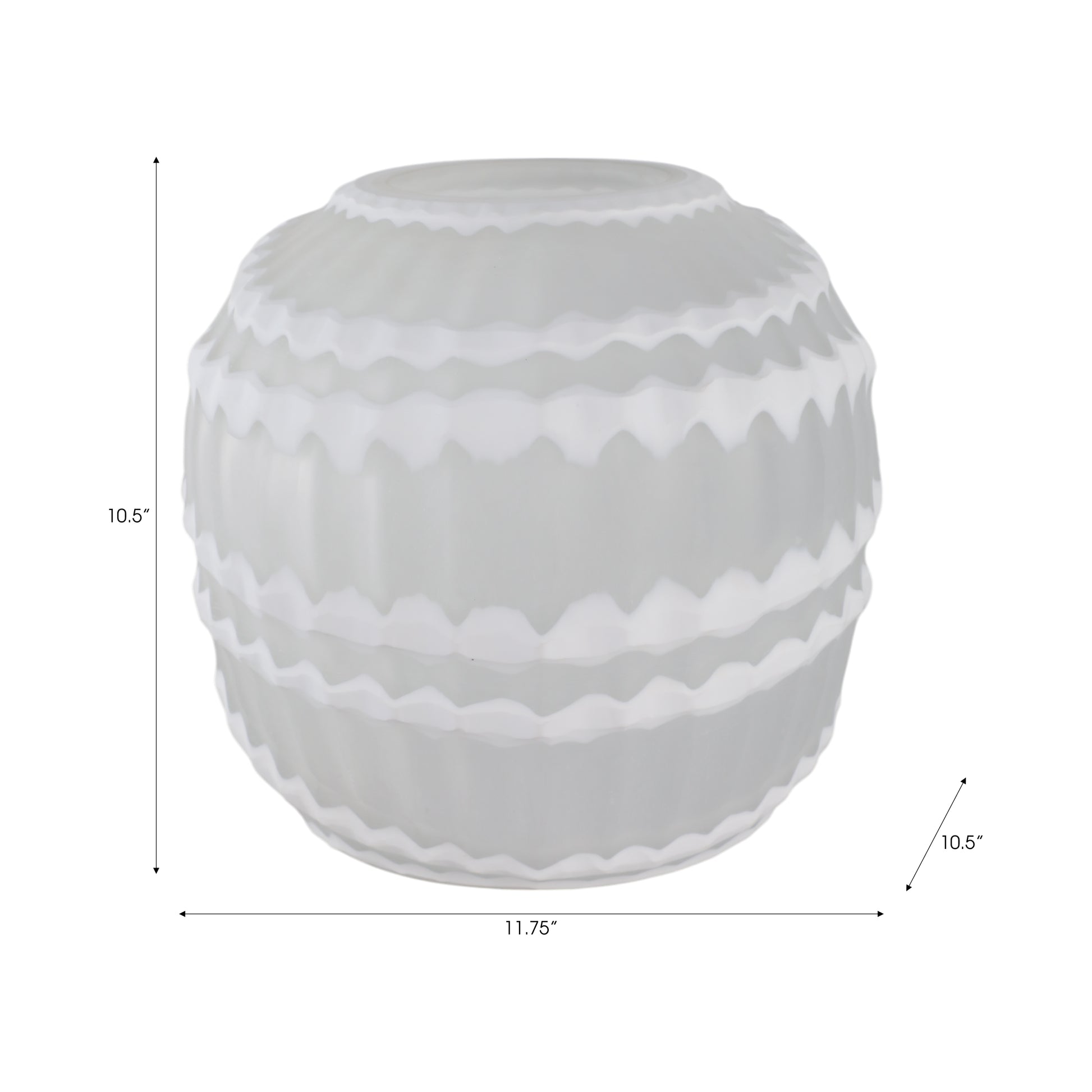 مزهرية وارويك البيضاء المنحوتة من الزجاج Warwick White Carved Glass Vase