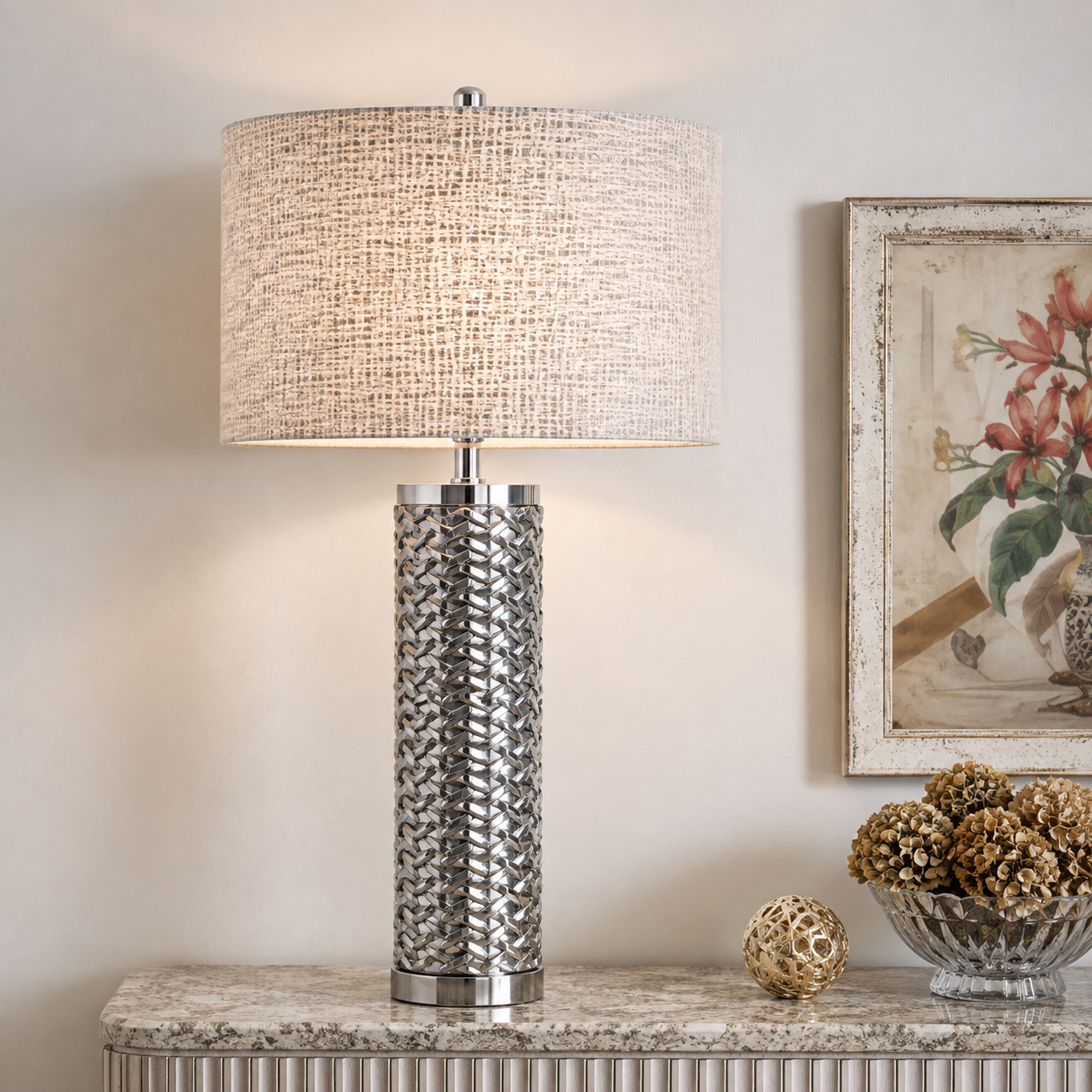 30"H Silver Nostalgia Table Lamp