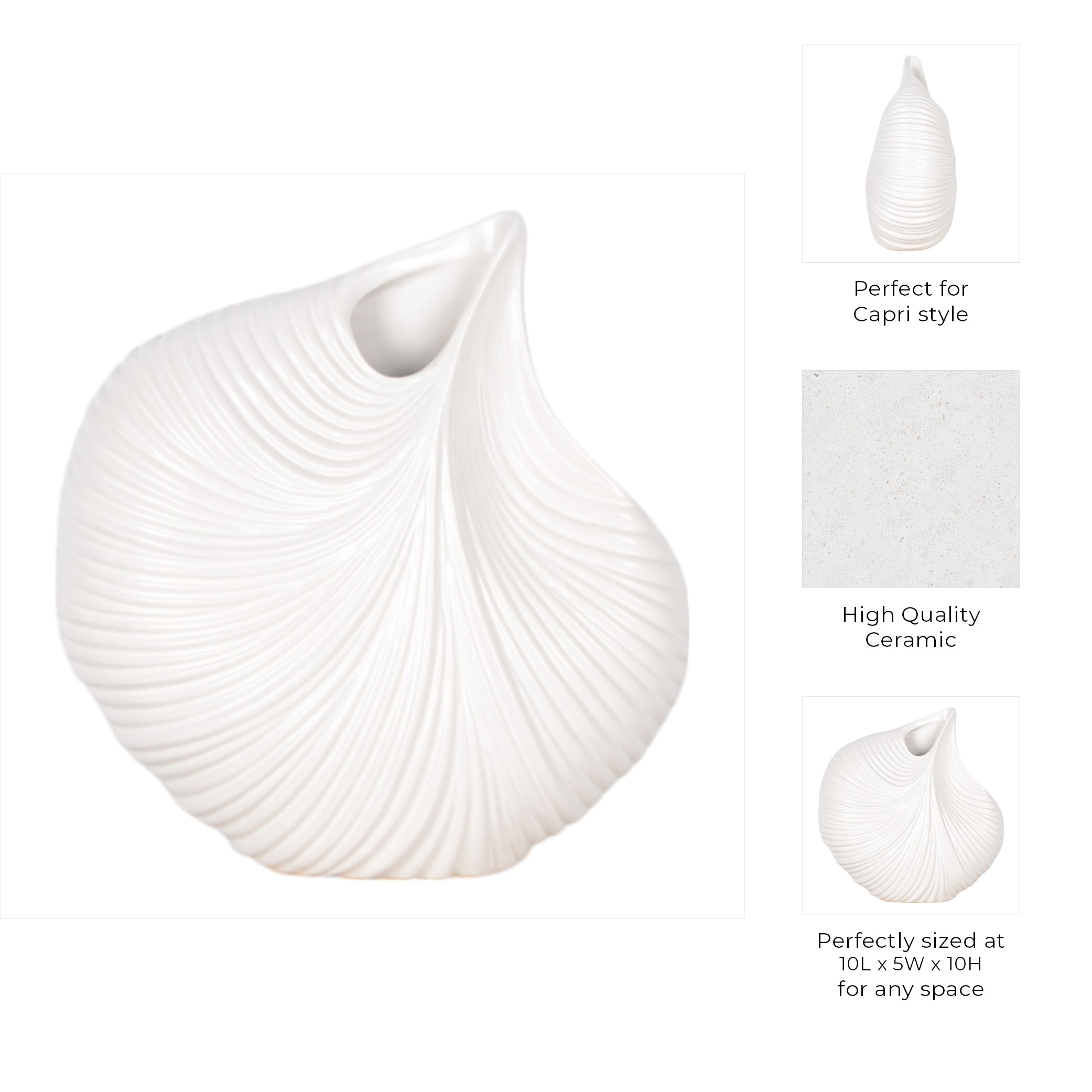 مزهرية كوني البيضاء Kony White  Vase