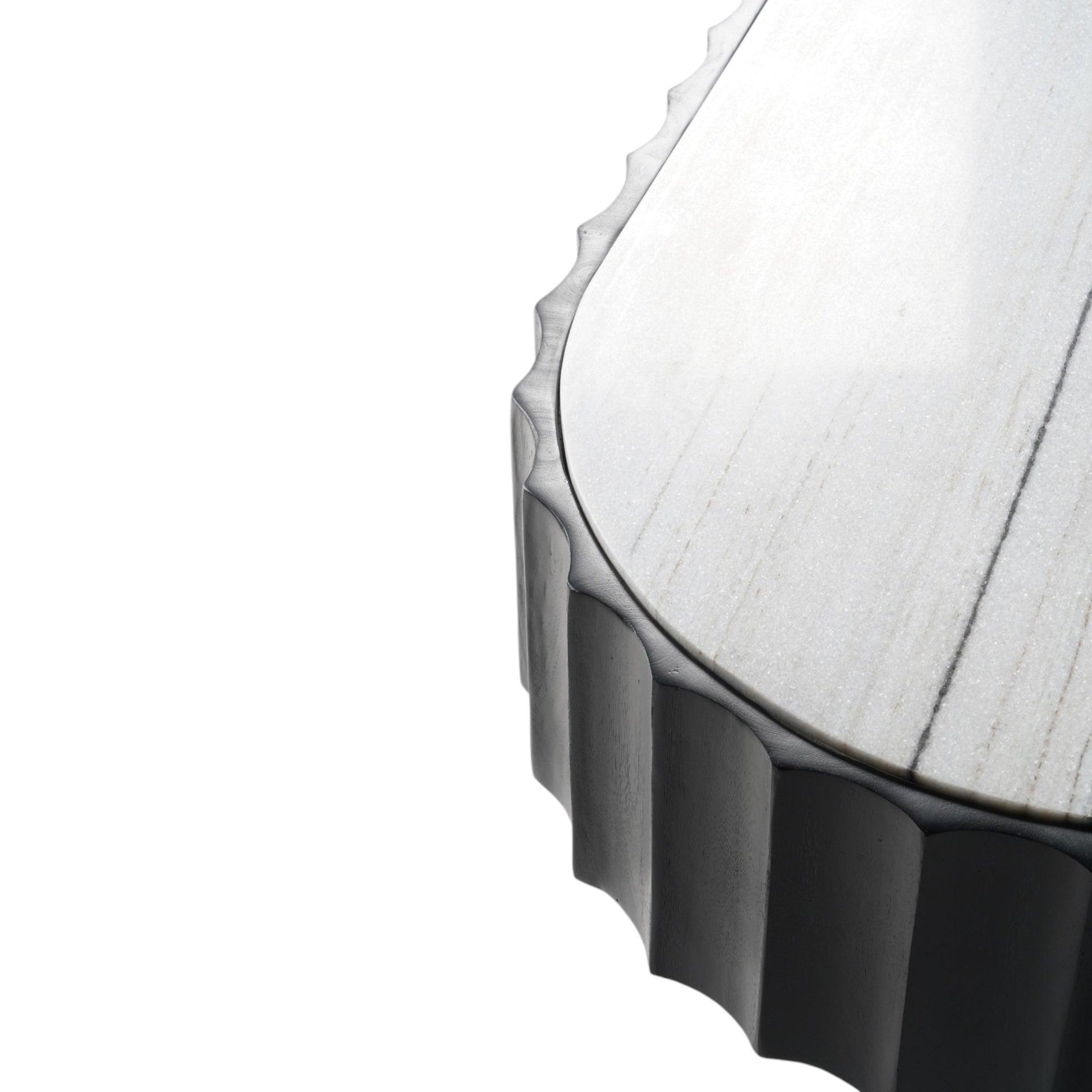 55" Panda Stone Marble And Wood Coffee Table, Blk Accent & End Tables| Sagebrook Home